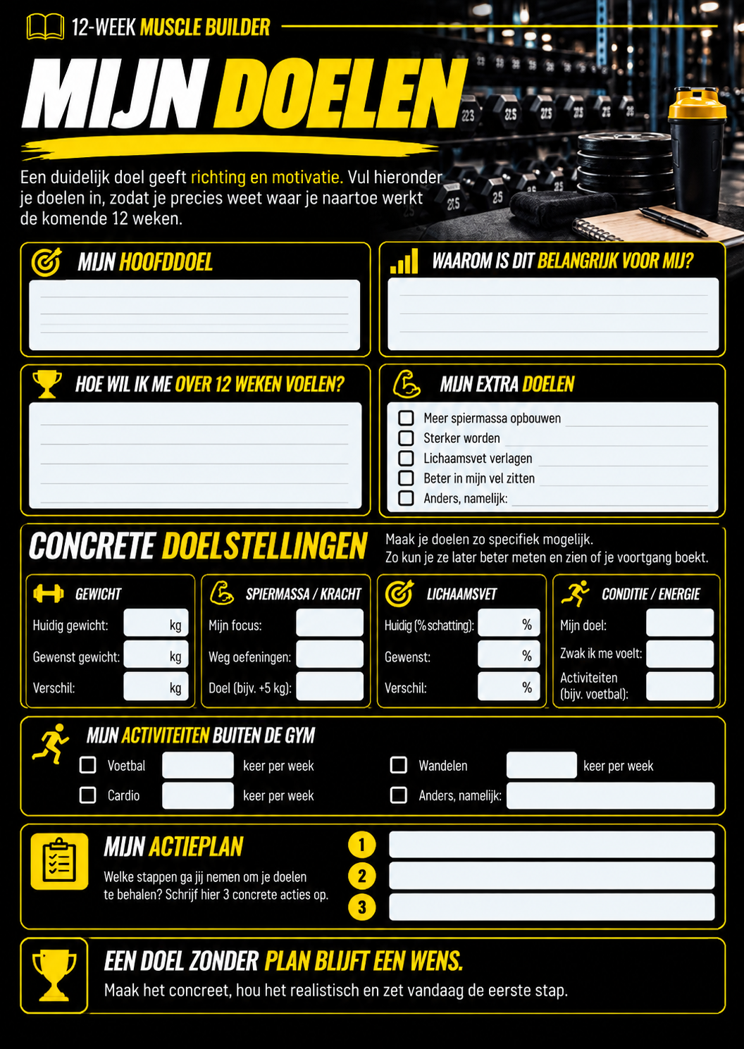 Voorbeeldpagina Mijn doelen